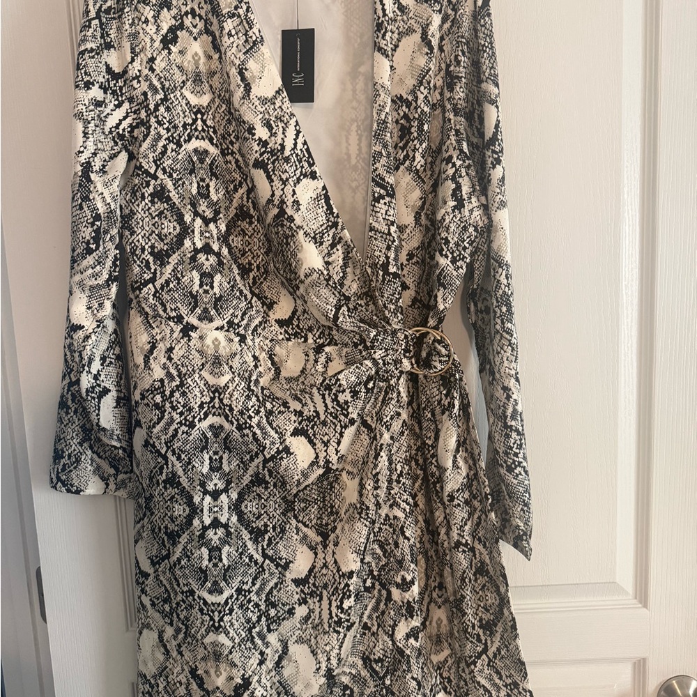 Snakeskin Print Wrap Dress